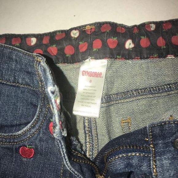 Gymboree Apple Print Jeans Size 8 - Picture 5 of 6